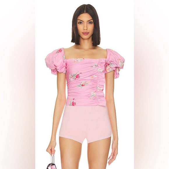LoveShackFancy Tops - LOVESHACKFANCY Dalima Top in Pink Parade